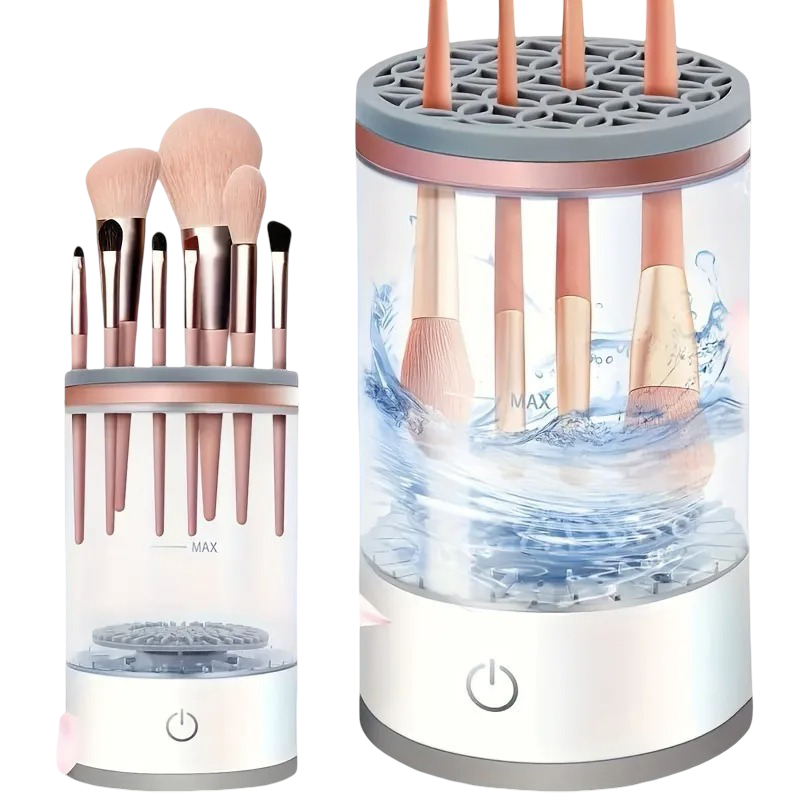 Electric Makeup Brush Cleaner & Dryer Machine – Automatic Sonic Vibration Cleaning Device with USB Charging & Multi-Brush Holder