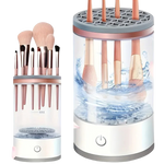 Electric Makeup Brush Cleaner & Dryer Machine – Automatic Sonic Vibration Cleaning Device with USB Charging & Multi-Brush Holder