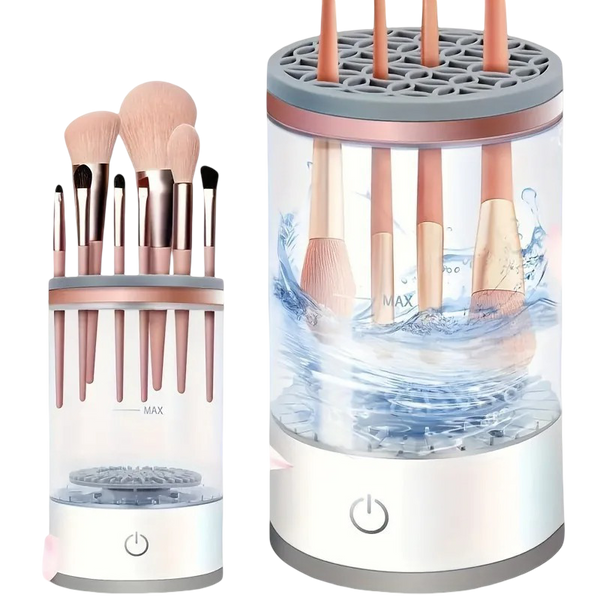 Electric Makeup Brush Cleaner & Dryer Machine – Automatic Sonic Vibration Cleaning Device with USB Charging & Multi-Brush Holder