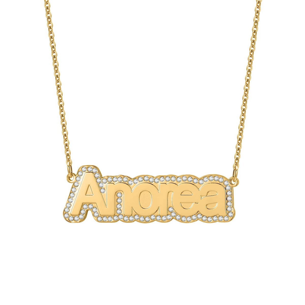 Personalized Crystal Nameplate Necklace