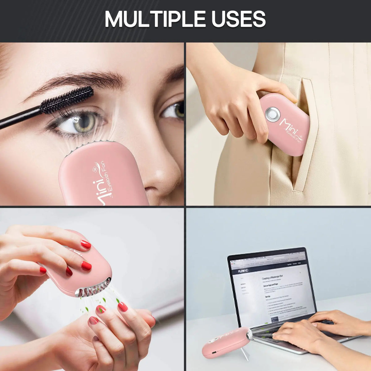 Portable Mini Eyelash Fan Dryer – Rechargeable USB Extension Drying Fan