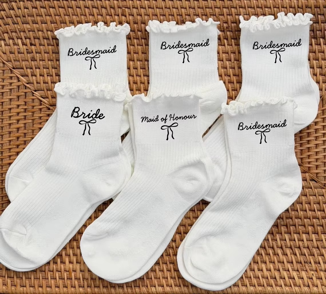 Bridal Party Ruffle Socks Set - Bride, Maid of Honour & Bridesmaids