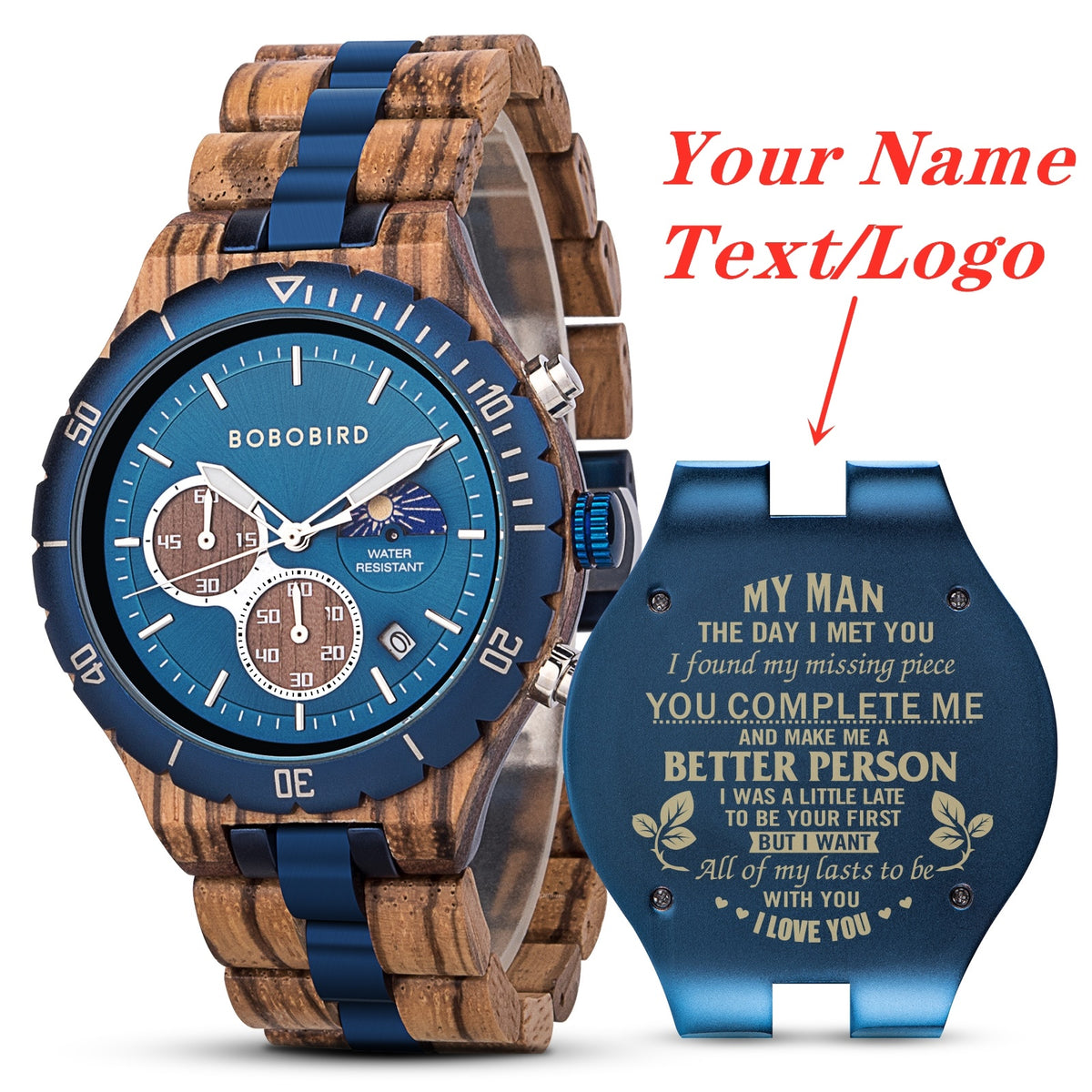 BOBO BIRD Personalized Men's Wooden Watch