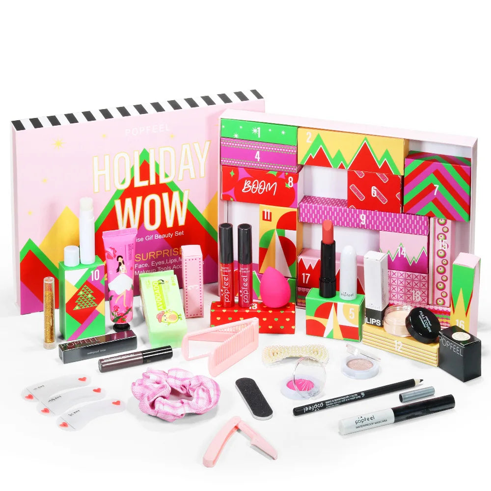 POPFEEEL All-In-One Professional Makeup Kit with Glitter Travel Case – Complete 35+ Piece Cosmetics & Brush Set for Beginners and Pros (KIT014)