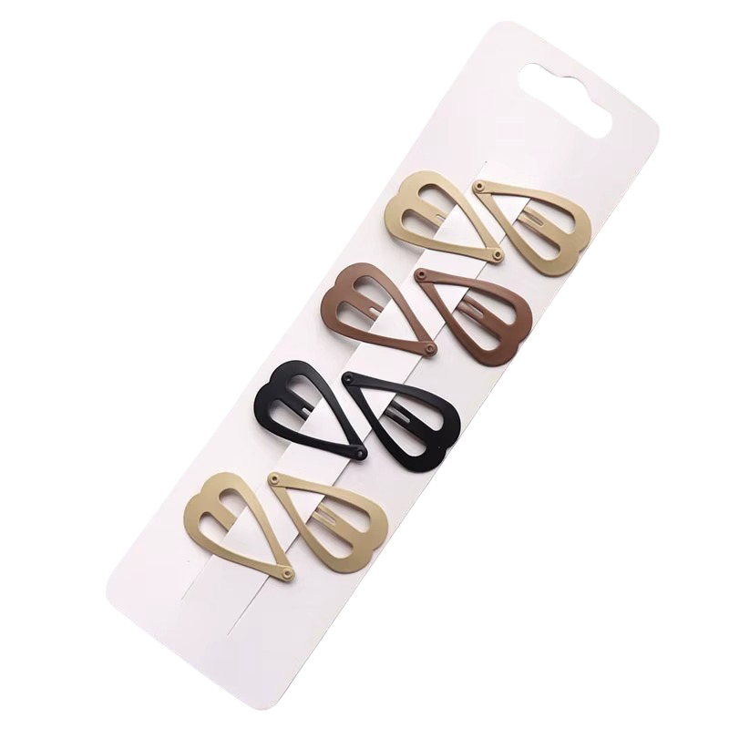 8-Piece Neutral Color Styling Set Premium Matte Heart Snap Hair Clips