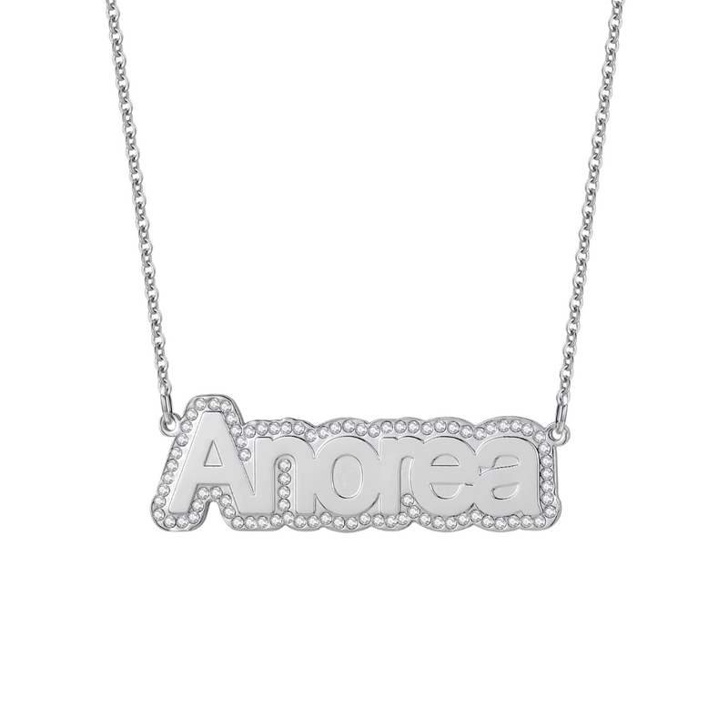 Personalized Crystal Nameplate Necklace