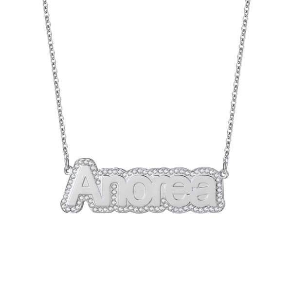Personalized Crystal Nameplate Necklace