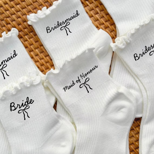 Bridal Party Ruffle Socks Set - Bride, Maid of Honour & Bridesmaids