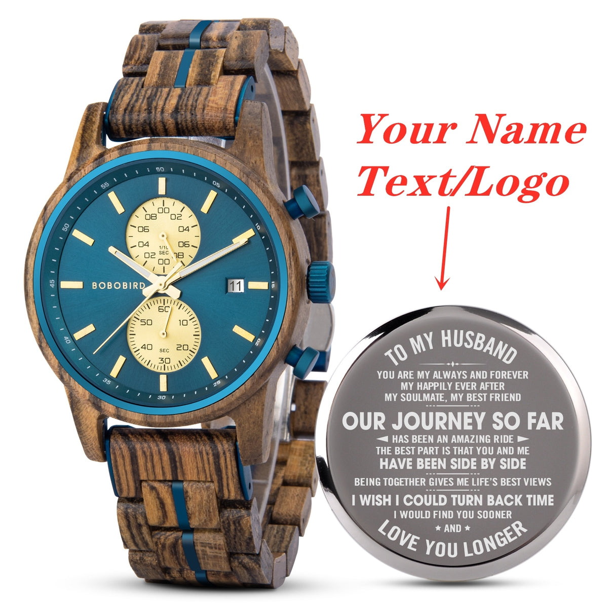 BOBO BIRD Personalized Men's Wooden Watch