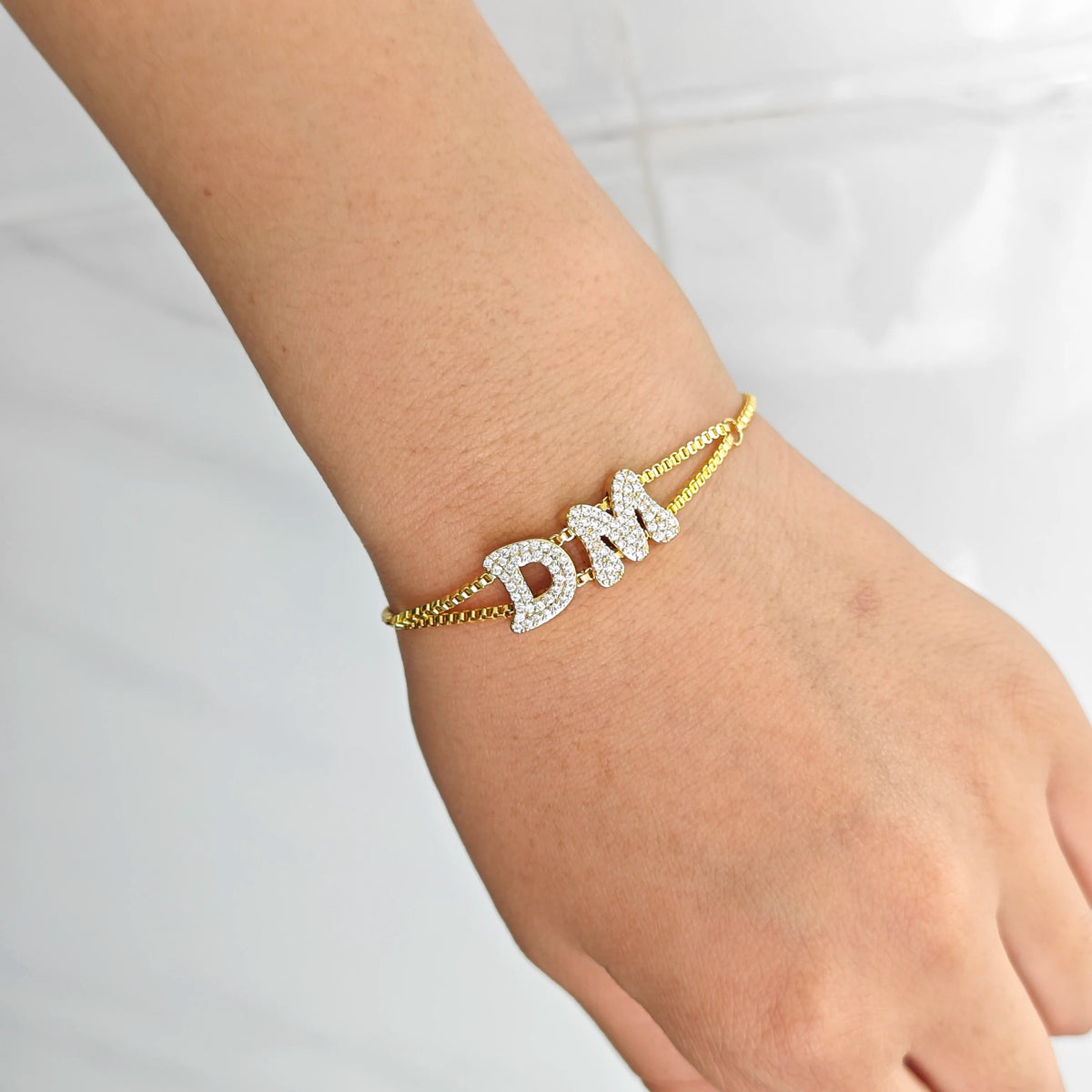 Custom Ice Out Nameplate Bolo Bracelet – Personalized Crystal Iced Name Bracelet for Women