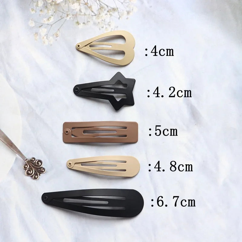 8-Piece Neutral Color Styling Set Premium Matte Heart Snap Hair Clips