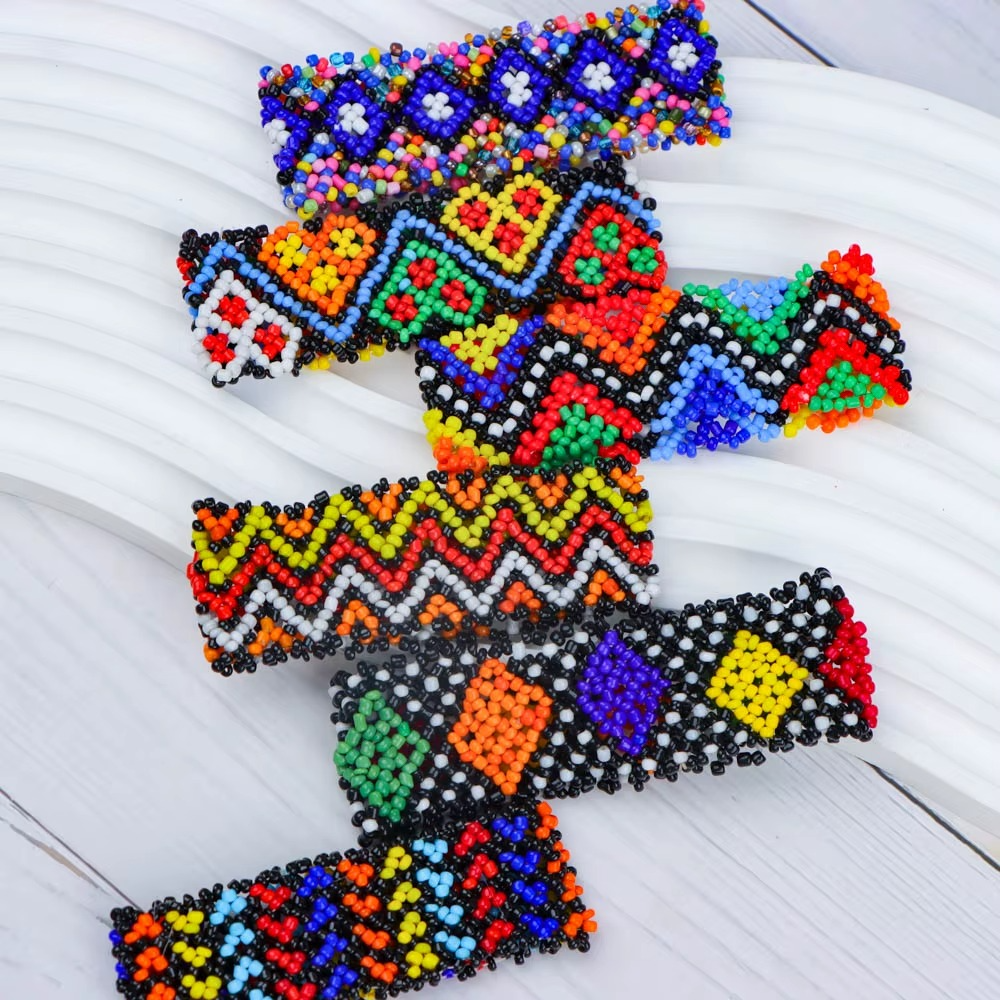Multi-Color Beaded Barrettes for Women