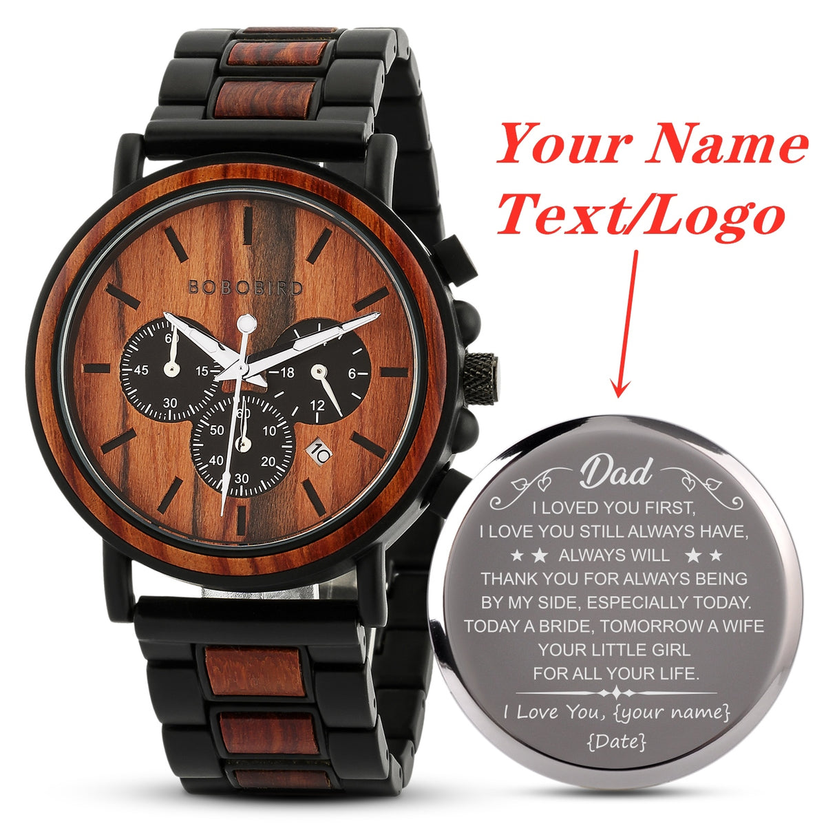 BOBO BIRD Personalized Men's Wooden Watch