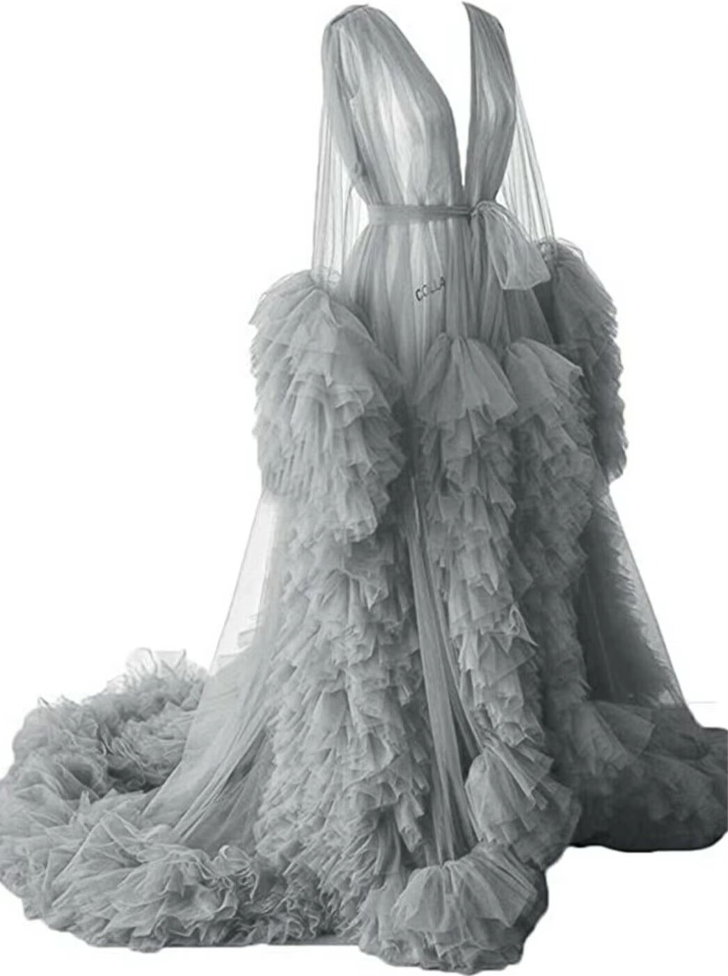 Sexy Maternity Star Dresses See Thru Birdal Tulle Robes Customized Color For Photo Shoot Or Baby Shower Plus Size Bathrobe Gowns