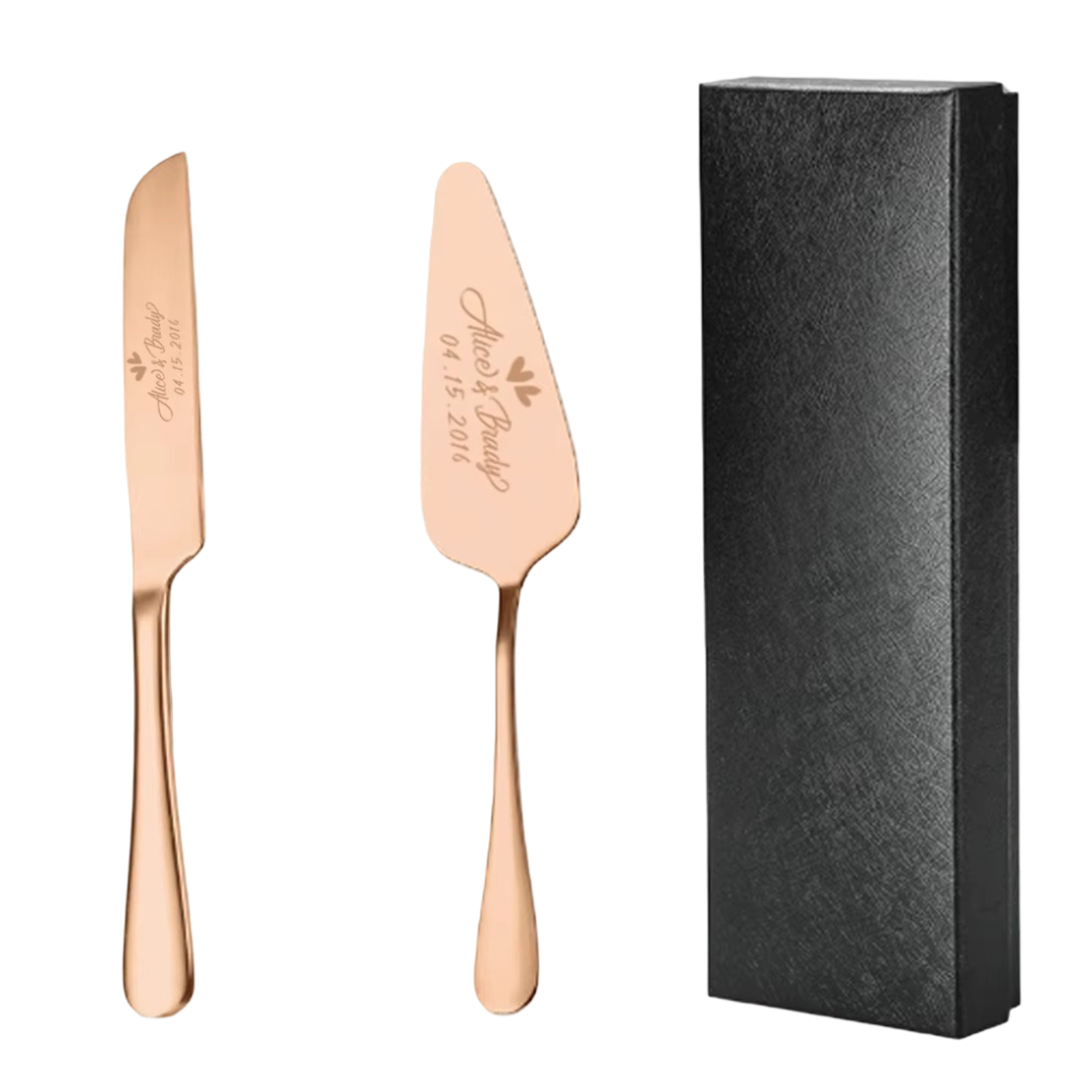 Personalized Wedding Cake Knife and Server Set