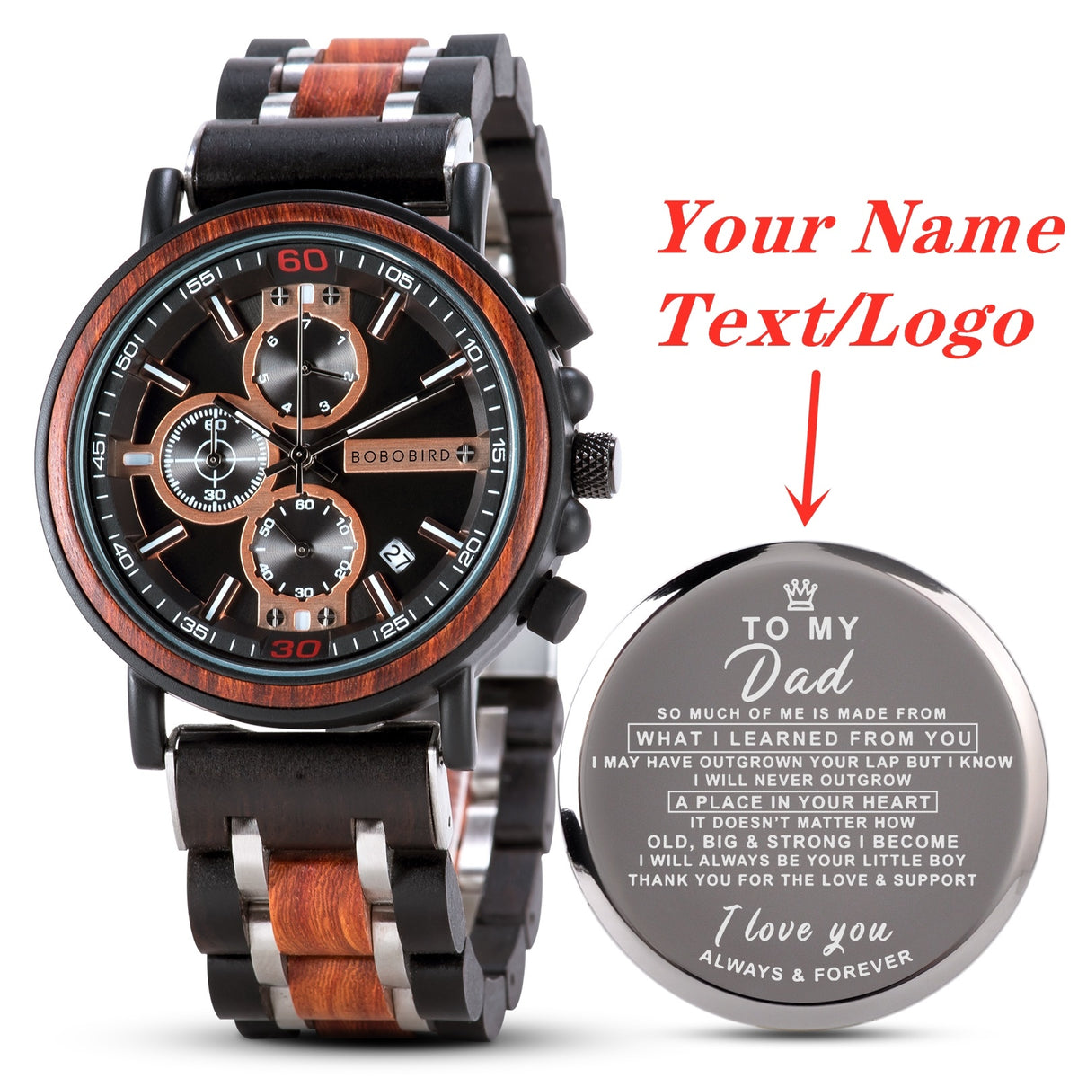 BOBO BIRD Personalized Men's Wooden Watch