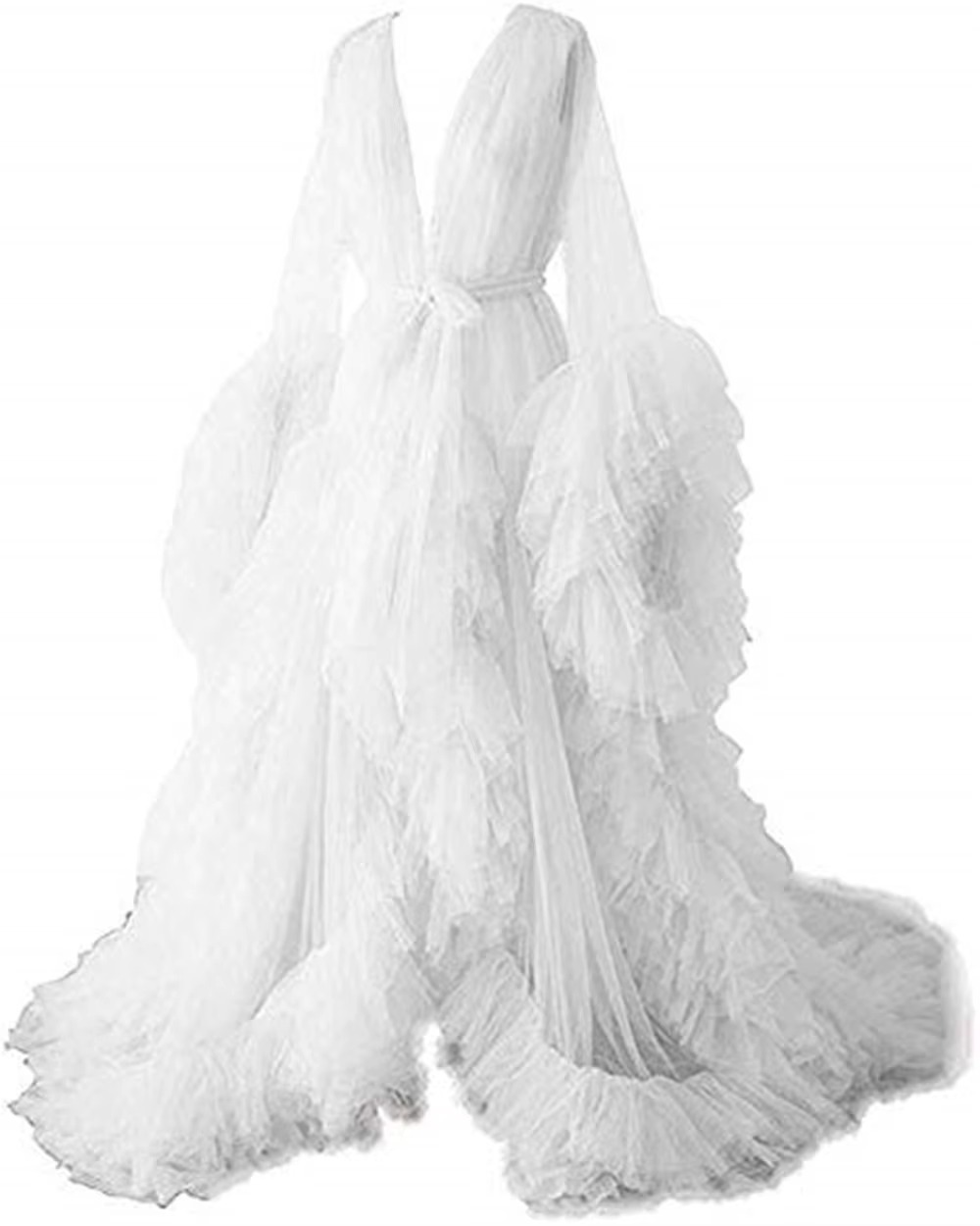 Sexy Maternity Star Dresses See Thru Birdal Tulle Robes Customized Color For Photo Shoot Or Baby Shower Plus Size Bathrobe Gowns
