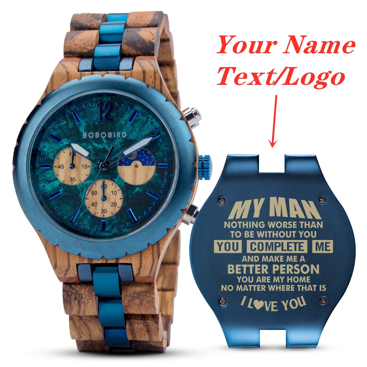 BOBO BIRD Personalized Men's Wooden Watch
