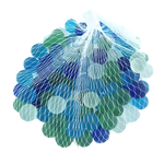 Premium Ocean Blend Glass Marbles Pack with Mesh Storage Bag