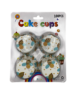 100-Piece Bumble Bee Print Cupcake & Cake Paper Baking Cups