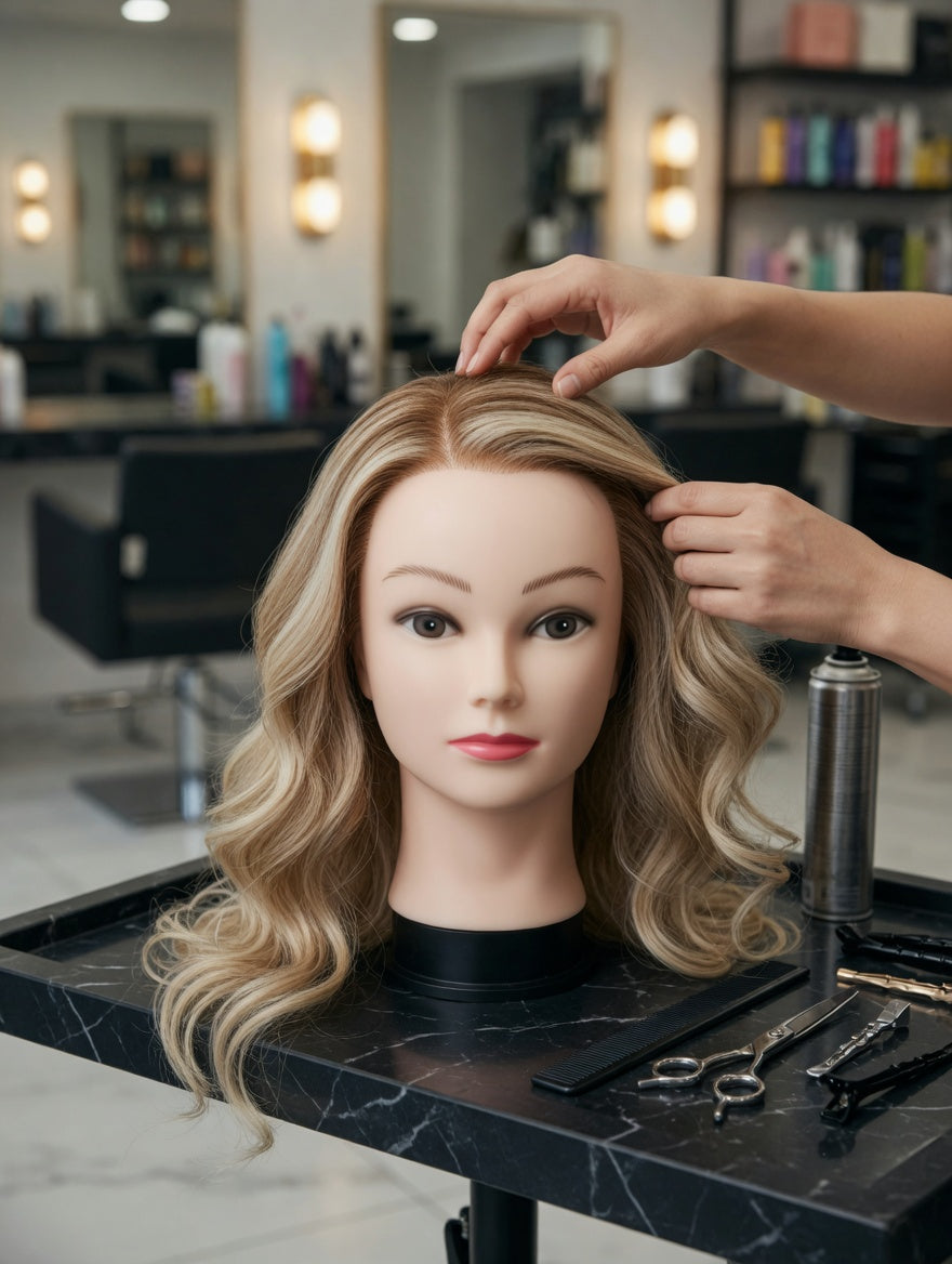 Professional PVC Female Mannequin Head for Wigs, Makeup Practice, and Accessory Display
