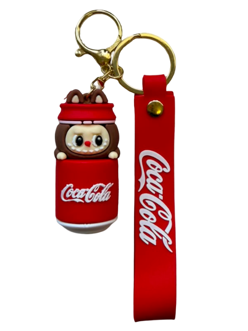 3D Cute Pop Mart Labubu Coca-Cola Can Keychain & Wrist Strap Charm