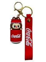 3D Cute Pop Mart Labubu Coca-Cola Can Keychain & Wrist Strap Charm