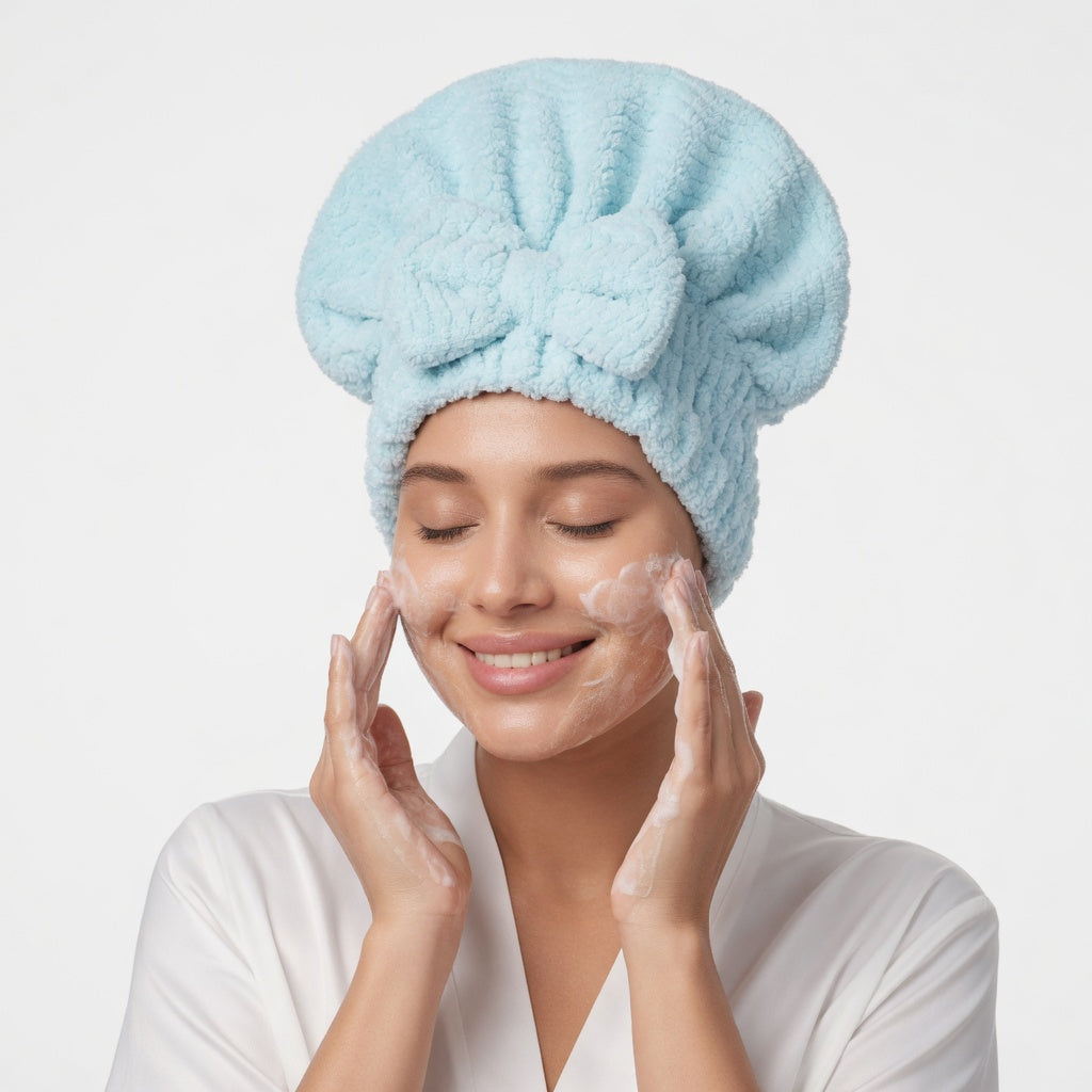 Microfiber Bow Hair Drying Towel Wrap – Ultra-Absorbent Magic Instant Dry Hair Cap for Women & Girls