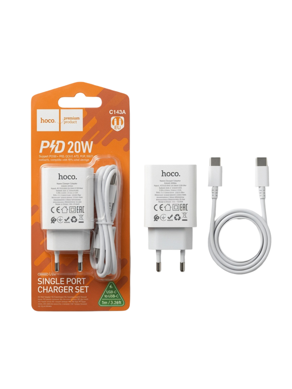 Hoco. C143A Single Port Fast Charger Set