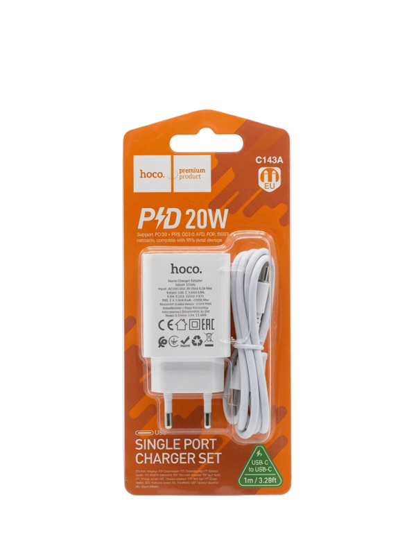 Hoco. C143A Single Port Fast Charger Set