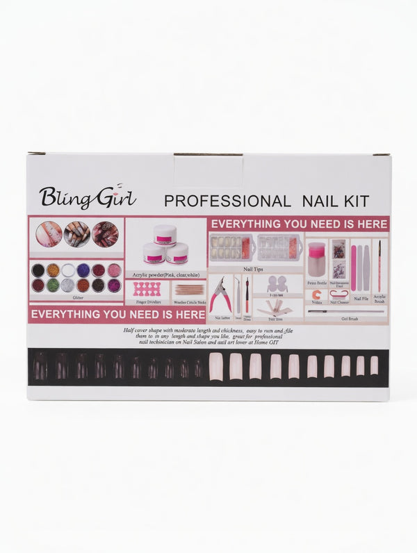 Bling Girl Professional Nail Kit - All-In-One Acrylic Art Set