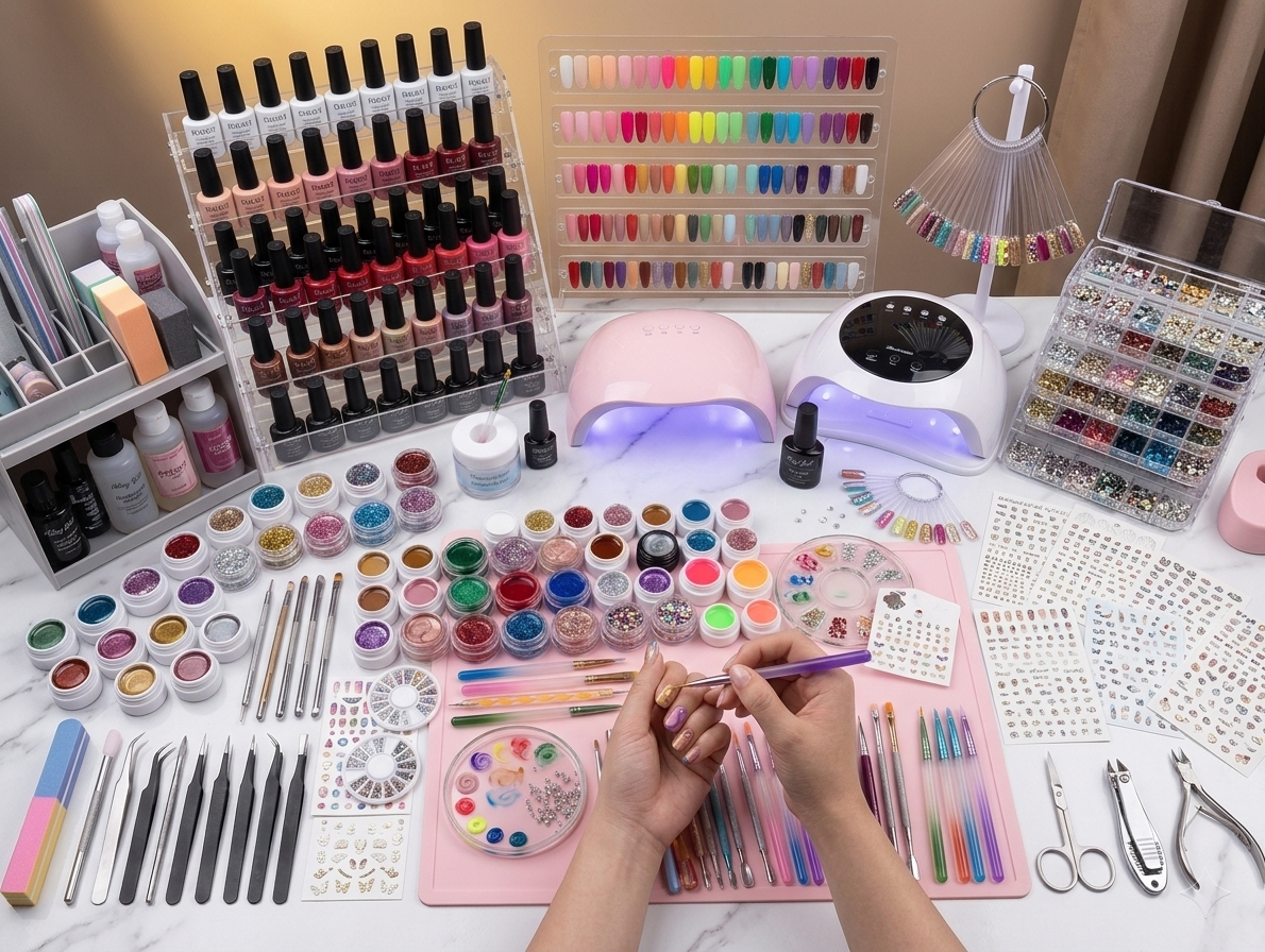 Bling Girl 5-Piece Professional Nail Art Brush Set – Multi-Tip Precision Design Kit