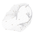 Elegant Pearl Embellished Birdcage Veil Headband - Bridal Fascinator