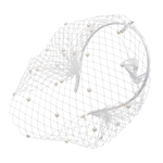 Elegant Pearl Embellished Birdcage Veil Headband - Bridal Fascinator