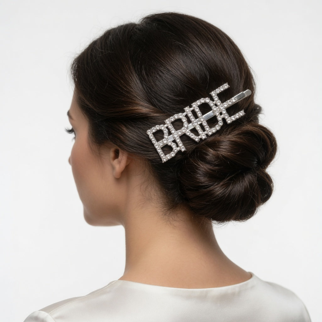 Sparkling Rhinestone "BRIDE" Hair Slide – Elegant Crystal Bridal Hair Pin for Weddings, Bachelorette Parties & Bridal Showers