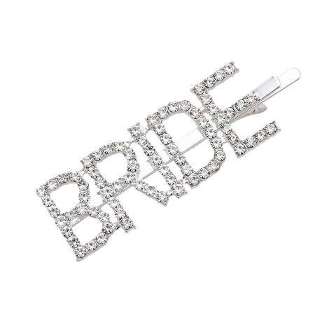 Sparkling Rhinestone "BRIDE" Hair Slide – Elegant Crystal Bridal Hair Pin for Weddings, Bachelorette Parties & Bridal Showers