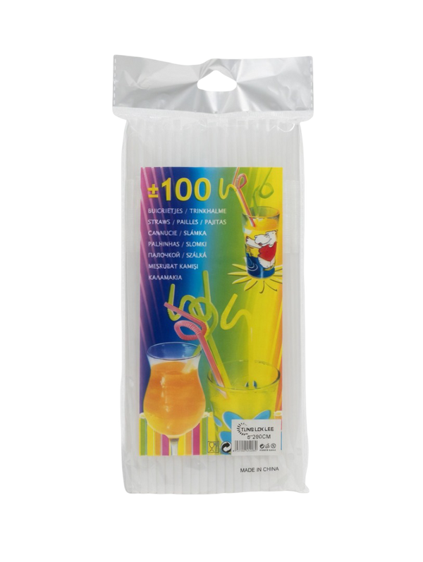 Flexible Clear Plastic Drinking Straws (Pack of 100)