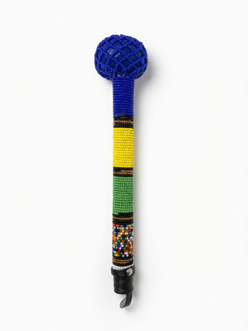 Handcrafted South African Beaded Iwisa / Traditional Zulu Beaded Knobkierie