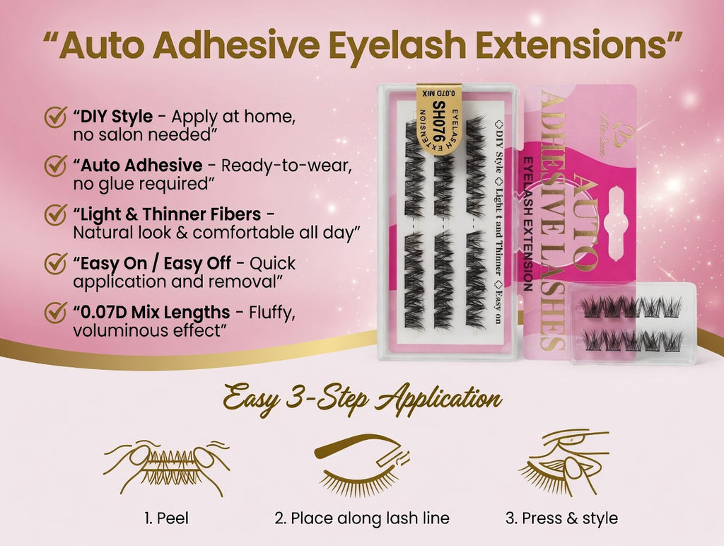 DIY Eyelash Extension Kit Auto-Adhesive - SH076 (0.07D Mix)